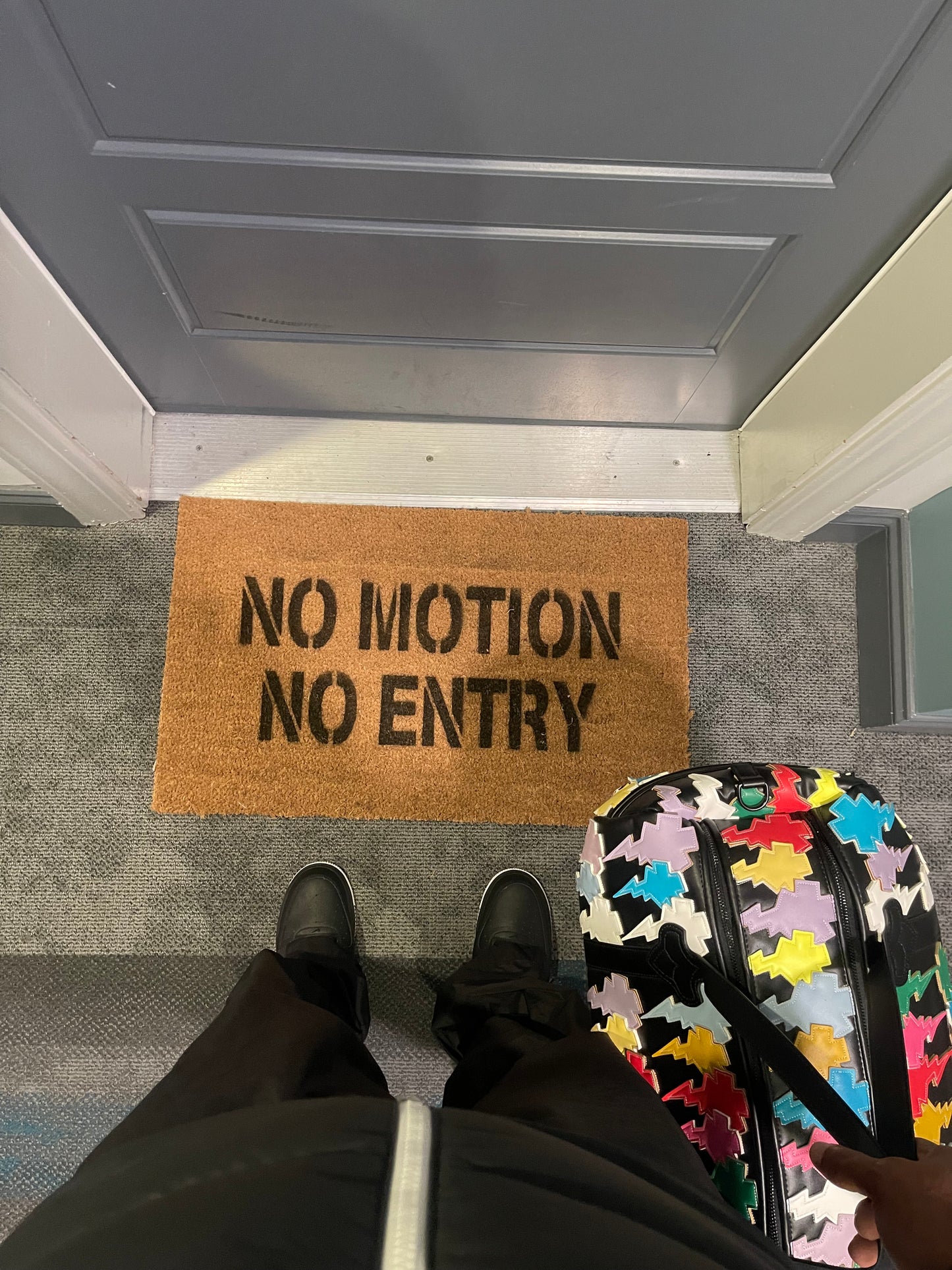 No Motion No Entry Decorative Mat